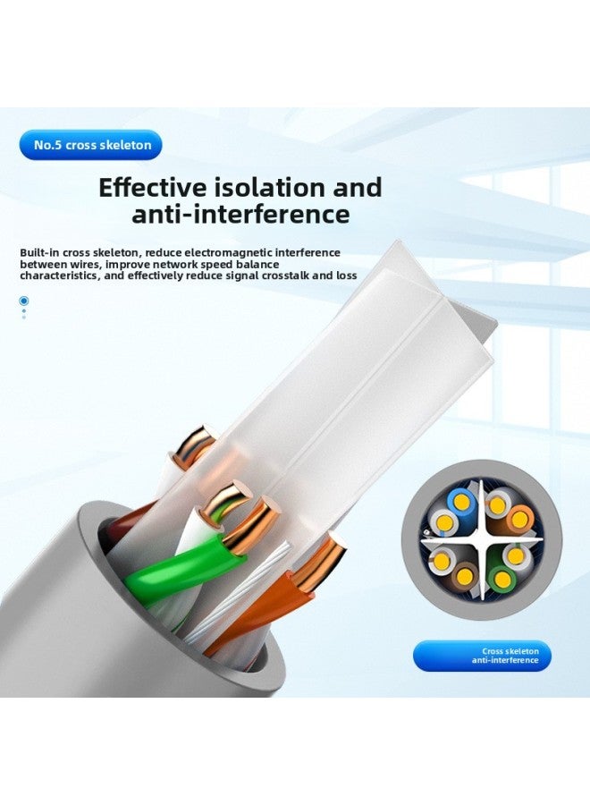 Gigabit Network Cable Home Super Category 5 Super Category 6 Outdoor High Speed 10 Computer Broadband 8 Core Network Monitoring Twisted Pair-Colour:Monitoring 4-core Copper + 2-core Power Supply 【no Connector】-Line Length:15m 【finished Product Line Is Ready To Use】 - Image 5